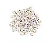XWNXQ Lot de 500 Perles carrées Blanches en Acrylique de 4,5 mm, Perles d'espacement Lettres AZ, pour Bracelets, Colliers, Boucles d'oreilles et Accessoires de Bijoux Faits Main