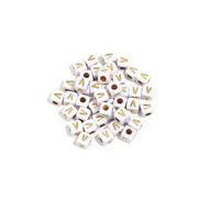 XWNXQ Lot de 500 Perles carrées Blanches en Acrylique de 4,5 mm, Perles d'espacement Lettres AZ, pour Bracelets, Colliers, Boucles d'oreilles et Accessoires de Bijoux Faits Main