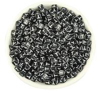 XWNXQ Lot de 500 Perles Lettres en Acrylique de 4,5 mm, carrées Noires à Grand Trou, pour Loisirs créatifs, Bracelets, Colliers, Porte-clés, Fabrication de Bijoux