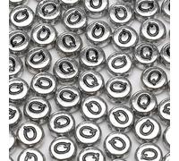 XWNXQ Lot de 500 Perles Rondes en Acrylique argenté de 7 mm, Lettres de l'alphabet AZ, à Enfiler, pour Bracelets, Colliers, Porte-clés, Accessoires artisanaux