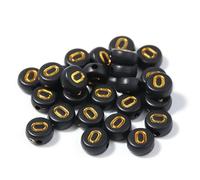 XWNXQ Lot de 500 Perles Rondes en Acrylique Noir de 7 mm avec Lettres de l'alphabet AZ pour la Fabrication de Bracelets et Colliers Faits Main et de Bijoux