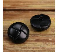 XWNXQ Lot de 6 Boutons de 15 à 25 mm recouverts de Cuir véritable Noir, avec poignée en métal, pour la Confection d'accessoires décoratifs Cousus Main pour Trench-Coats, Pulls et Vestes