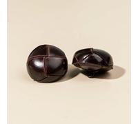 XWNXQ Lot de 6 Boutons Ronds en Cuir véritable Marron et Noir, de 15 à 28 mm, pour Manteaux, Costumes, Pulls et Vestes Cousus Main