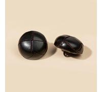 XWNXQ Lot de 6 Boutons Ronds en Cuir véritable Marron et Noir, de 15 à 28 mm, pour Manteaux, Costumes, Pulls et Vestes Cousus Main