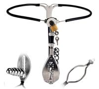 XWPBBFFC Ceinture de chasteté invisible verrouillable BDSM for femme, ceinture de chasteté en acier inoxydable, sous-vêtements for femme, pantalon de chasteté avec bouchon vaginal, jeu adulte BDSM for