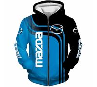 XWSBUDE Sweat à Capuche, pour Mazda 2 Hybrid 2019-2022 2023 2024 Vestes Cardigan décontractées ajustée Actif vêtements d'extérieur vêtements de Sport,XL