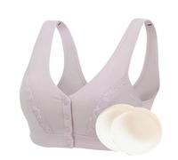 XWSM Soutien-Gorge de Mastectomie à Fermeture Frontale, Post-Chirurgie, avec Poches de prothèse Mammaire en Silicone, Haut Bralette, Lingerie for Femmes (Color : Gray, Size : M/Medium)