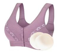 XWSM Soutien-Gorge de Mastectomie à Fermeture Frontale, Post-Chirurgie, avec Poches de prothèse Mammaire en Silicone, Haut Bralette, Lingerie for Femmes (Color : Purple, Size : M/Medium)