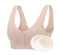 XWSM Soutien-Gorge de Mastectomie à Fermeture Frontale, Post-Chirurgie, avec Poches de prothèse Mammaire en Silicone, Haut Bralette, Lingerie for Femmes (Color : Skin, Size : L/Large)