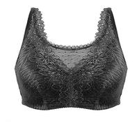 XWSM Soutien-Gorge De Mastectomie Chirurgicale avec Poches Sport Tous Les Jours Post-Chirurgie Mammaire Soutien Compression Soins Infirmiers Dentelle Haut Bandeau (Color : Black, Size : 38/85A)