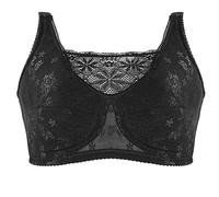 XWSM Soutien-gorge de mastectomie en coton pour femme - Brassière post-chirurgicale - Haut tube avec poches de prothèse - Sous-vêtements de sport d'allaitement, Noir , 105C