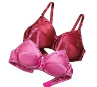 XWSM Soutien-Gorge Double Face 100% Soie De Mûrier, 2 Pièces, Ultra Doux Fin Soutien-Gorge Bralette De Tous Les Jours Couverture Complète Lingerie sans Fil (Color : D, Size : 95/42AB)