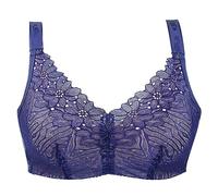 XWSM Soutien-Gorge Mince avec Poche Mastectomie Soutiens-Gorge Post-Chirurgie Bralette Dentelle Lingerie Femmes Âgées Moyennes sans Fil Quotidien Brassière Haut (Color : Blue, Size : 95/42C)