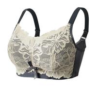 XWSM Soutien-Gorge Post-Chirurgical Couverture Complète Mastectomie avec Poches for Prothèse Mammaire Soutien-Gorge De Sport for Femmes en Dentelle sans Fil (Color : Blue, Size : 90B)