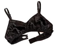 XWSM Soutien-Gorge Triangle en Soie Satinée Lisse Bralette Hauts for Femmes, Double Face 100% Soie De Mûrier sans Fil sous-vêtements Non Rembourrés, (Color : Black, Size : 42/95AB)