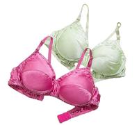 XWSM Soutien-Gorge Ultra Doux Et Fin, 2 Pièces, 100% Soie De Mûrier Soutien-Gorge Double Face Soie Bralette Couverture Complète Lingerie sans Fil for Femmes (Color : D, Size : 100/44AB)