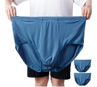 XWSM XL-8XL Grande Taille Lot De 3 Slips En Coton For Homme Culottes Douces Taille Haute For Hommes Personnes Âgées D'âge Moyen(Light Blue,7X-Large)