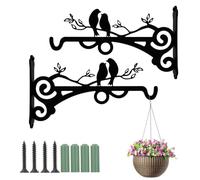 XWUX Lot de 2 Suspension Plante, Crochet Mural de 20 CM, Suspension Plante Exterieur pour Pot de Fleur Suspendu, Nichoir, Lanterne, Carillon éOlien, Applique Murale