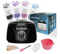 XWXO Homen Kit d'épilation à la cire numérique pour professionnels avec pot de cire en silicone facile à nettoyer, chauffe-cire pour nez, sourcils et kit d'épilation à chaud pour le nez, les sourcils