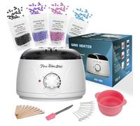 XWXO Kit d'épilation à la cire pour épilation, machine à cire numérique de qualité supérieure pour professionnels avec pot de cire en silicone facile à nettoyer, chauffe-cire pour nez, sourcils et kit