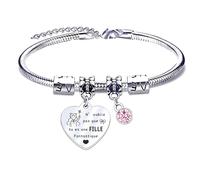 XWXWXW Bracelet Charms d'Anniversaire pour Ma Fille - Cadeau Ado Pendentif Je T'Aime