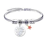 XWXWXW Bracelets pour Amitié,Cadeau Femme Bracelets-Fais de Ta Vie un Rêve et Tes Rêves une Réalité- pour Femme Bracelet (2)