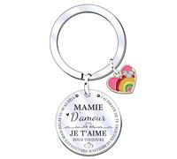 XWXWXW Cadeau Fete des Grand mere Porte-clés Mamie - La Meilleure Mamie du Monde Je t'aime pour toujours - Fete des Grand mere Porte Clefs Grand mere Mamie Cadeau Anniversaire Cadeau Noel Mamie (2)