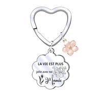 XWXWXW Cadeau Fete des Grand mere Porte-clés Mamie - La Meilleure Mamie du Monde Je t'aime pour toujours - Fete des Grand mere Porte Clefs Grand mere Mamie Cadeau Anniversaire Cadeau Noel Mamie (1)