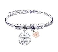 XWXWXW Cadeau Fille Cadeau D'anniversaire Fille Enfant Je T'aime Ma Fille Bracelet Charms Bracelet Fille Cadeau Fille à Ma Fille Cadeau Ado Fille Pendentif Cadeau Anniversaire Fille (2)