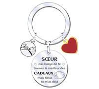 XWXWXW Cadeau Soeur Porte Clef Soeur de Coeur Porte clef Amour Soeur Ma Soeur de Coeur pour toujours pour Sœur Originale Porte-clés Cadeau Soeur Anniversaire Cadeau Soeur Noel (2)