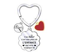 XWXWXW Cadeau Soeur Porte Clef Soeur de Coeur Porte clef Amour Soeur Ma Soeur de Coeur pour toujours pour Sœur Originale Porte-clés Cadeau Soeur Anniversaire Cadeau Soeur Noel (1)
