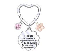 XWXWXW Cadeaux Noel Filleule Cadeau Filleule,Porte-clés Filleule Cadeau anniversaire pour ma Filleule Cadeau de fin d'étudescadeau filleule cadeau filleule marraine (2)
