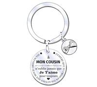 XWXWXW Cadeaux Porte clés Cousin Porte clés Famille Cadeaux de Noël Cousin