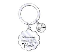 XWXWXW Cadeaux Porte clés Cousin Porte clés Famille Cadeaux de Noël Cousin