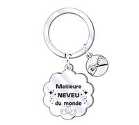 XWXWXW Porte-clés Neveu - Cadeau d'Anniversaire, de Famille, de Noël - Charme Sage Homme - Je t'Aime (2)