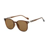 XWZSHMH Lunettes de soleil ovales à rivets pour femmes, style rétro, dégradé, UV400, punk, lunettes de soleil, Thé brun, M