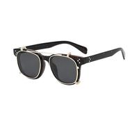 XWZSHMH Lunettes de soleil polarisées carrées rétro pour femme Verres amovibles UV400, Gris léopard, M