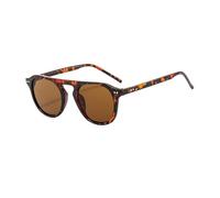 XWZSHMH Rivets Lunettes de soleil rondes UV400 Monture gelée rétro, Thé léopard, M