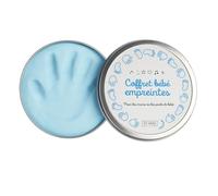 XX Small 37-2E-015 Coffret moulage Empreintes bébé Main Pied Argile Bleu Boîte métal D15,5 x H2,5 cm