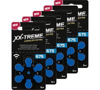 XX-Treme Longlife Extra Lot de 30 piles pour appareils auditifs type 675-30 - PR44 Code couleur bleu 1,45 V