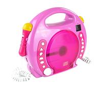 Lecteur CD enfants Bobby Joey CD, SD, USB avec microphone rose - X4 Tech