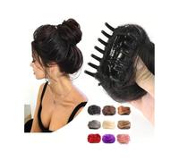 XXAD553TY Chignon Extensions de chignons synthétiques bouclés, Mini Pinces à Griffes, Oreilles de Chat en désordre, postiches Chignon Elastique(1B)