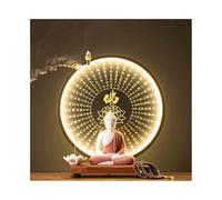 XXAD553TY Feng Shui Ensemble de décoration de Bureau, de Salon, avec Cercle Lumineux, Statue de Bouddha Feng Shui Décoration