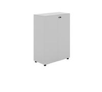XXAD553TY Gain de Place Armoire Blanche à Deux Portes, Petite Armoire de Bureau Basse avec Serrure et Pieds Plus Hauts