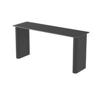 XXAD553TY Mange Debout Table de Bar en Dalle de Roche avec Pieds en métal, Table de Balcon Commerciale Longue et étroite à Hauteur de comptoir Table à Manger(Noir)