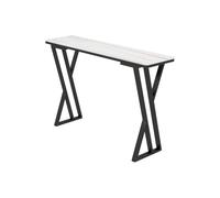 XXAD553TY Mange Debout Table de Bar étroite en marbre Blanc for Balcon, Salon, cloison, Table de pub Haute Table à Manger(160 * 40 * 105cm)