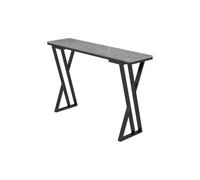 XXAD553TY Mange Debout Table de Bar étroite en marbre Gris avec Dalle de Roche, for Balcon, Salon, cloison, Table de pub Haute Table à Manger(180 * 40 * 105cm)
