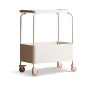 XXAD553TY Petit Chariot de Rangement à roulettes for Salon, Table d'appoint Mobile for canapé, étagère rétro for collations Bout de Canapé(Blanc)