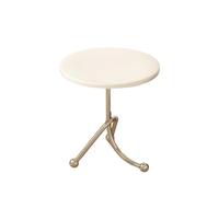 XXAD553TY Petite Table à thé rétro, Petite Ronde, d'appoint de canapé, Balcon, Baie vitrée, Chevet, Support Rangement Bout de Canapé(Blanc,Grand)