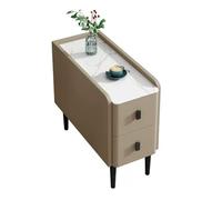 XXAD553TY Polyvalent Canapé de Salon Buffet étroit Table d'appoint Armoire Rangement avec 2 tiroirs étroite canapé Meuble Fente(Khaki,25x80x60cm)